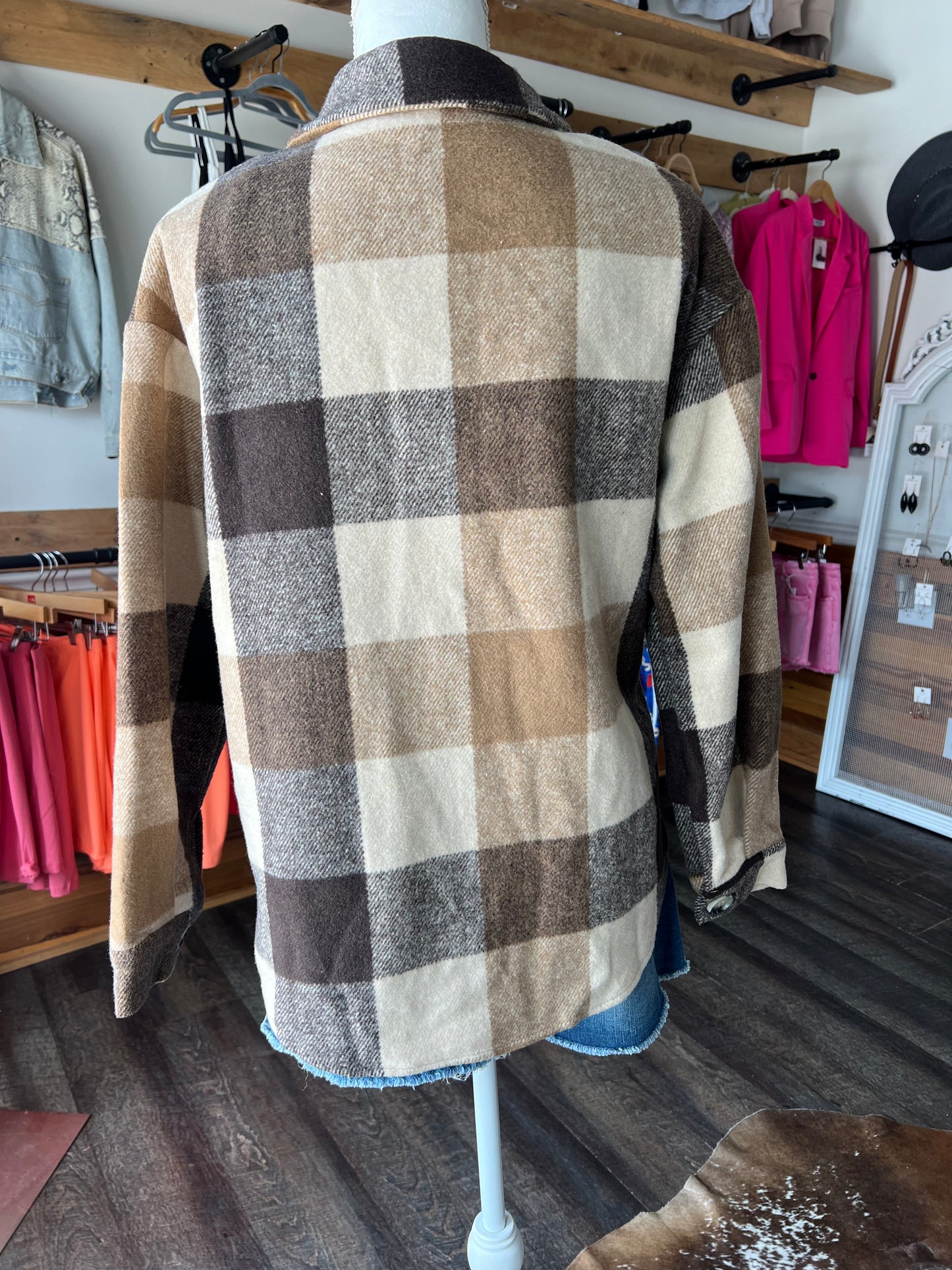Plaid Block Shacket