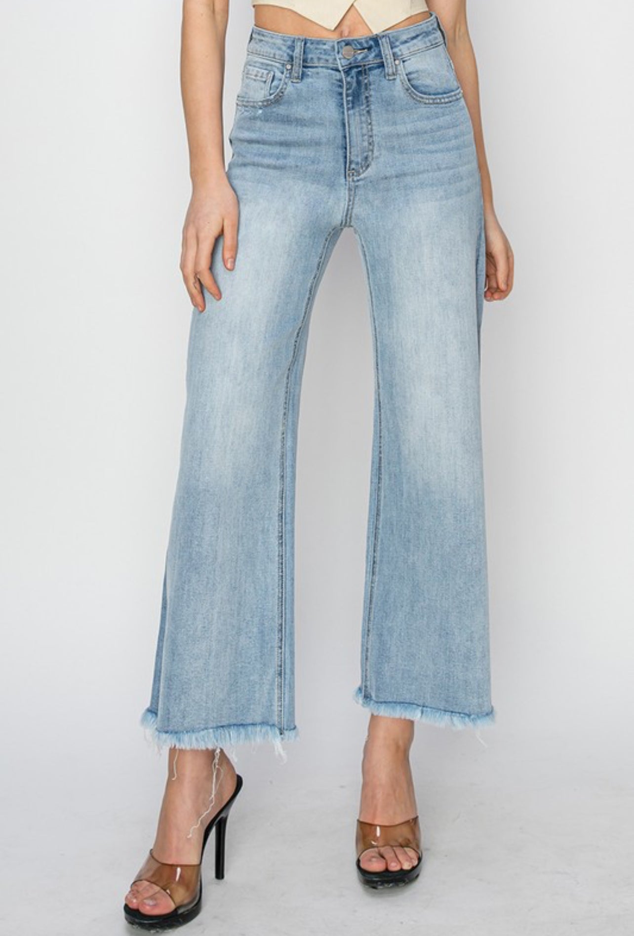 High Rise Frayed Ankle