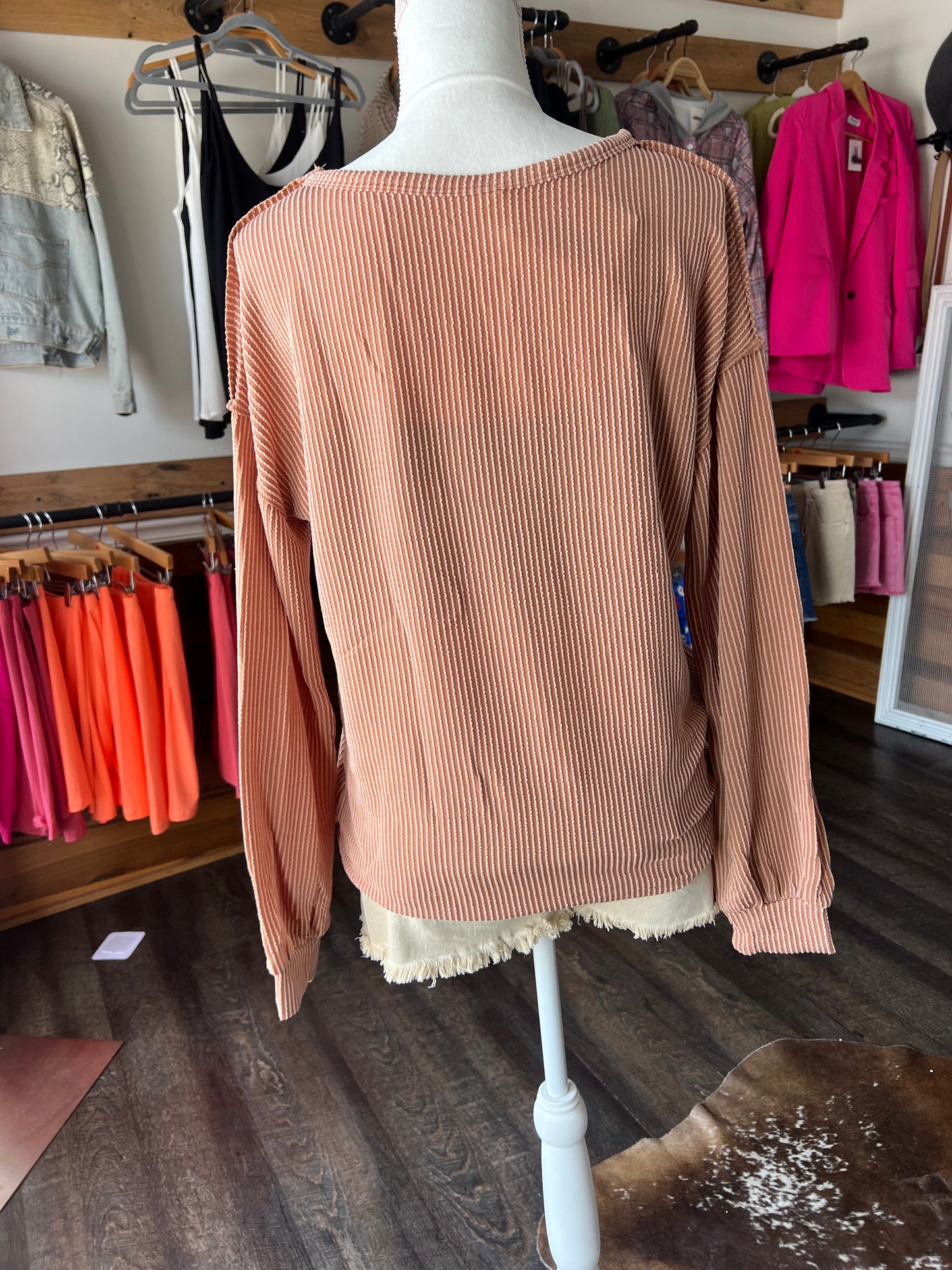 Corded Color Block Top