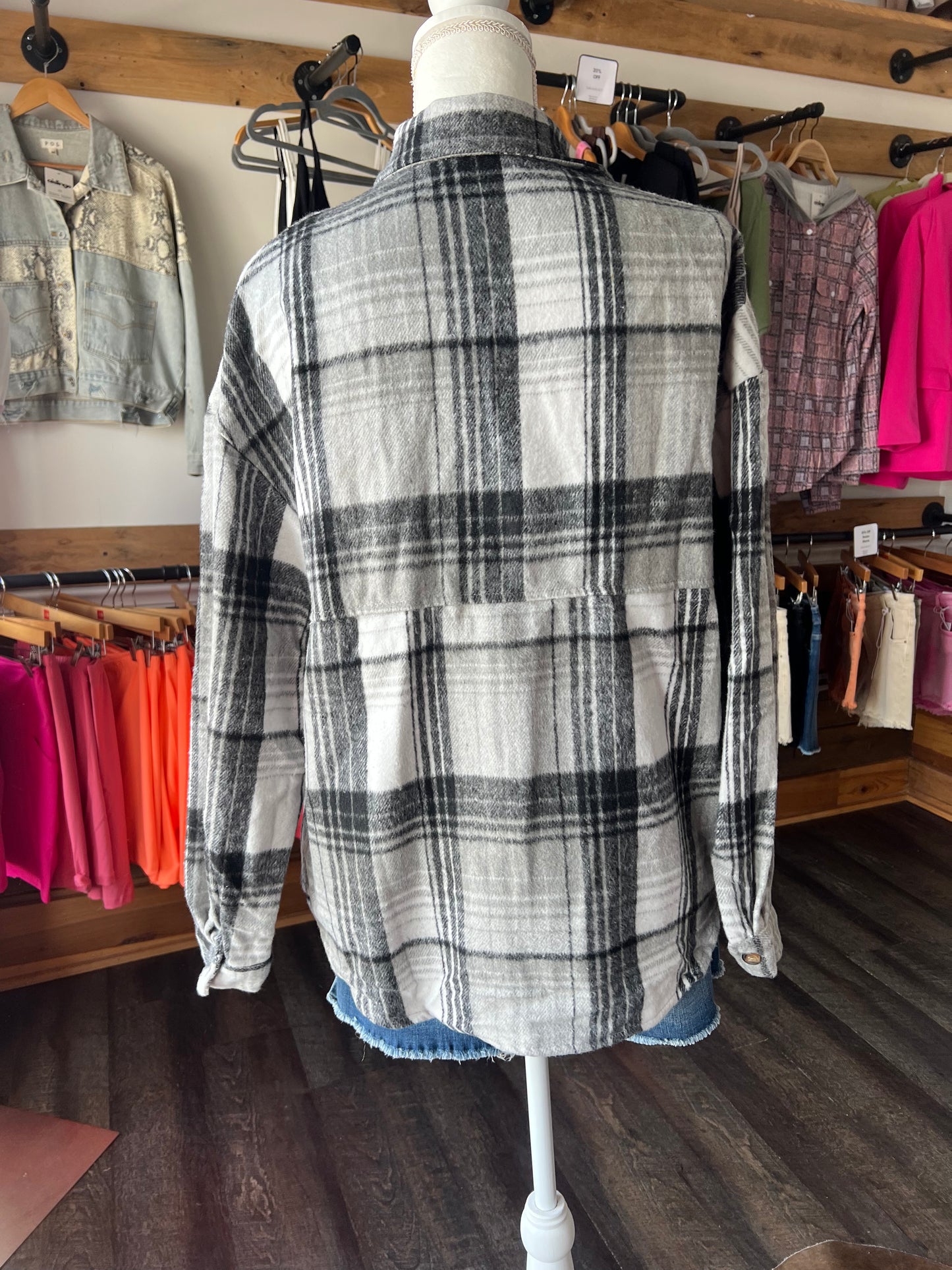 Plaid Button Shacket