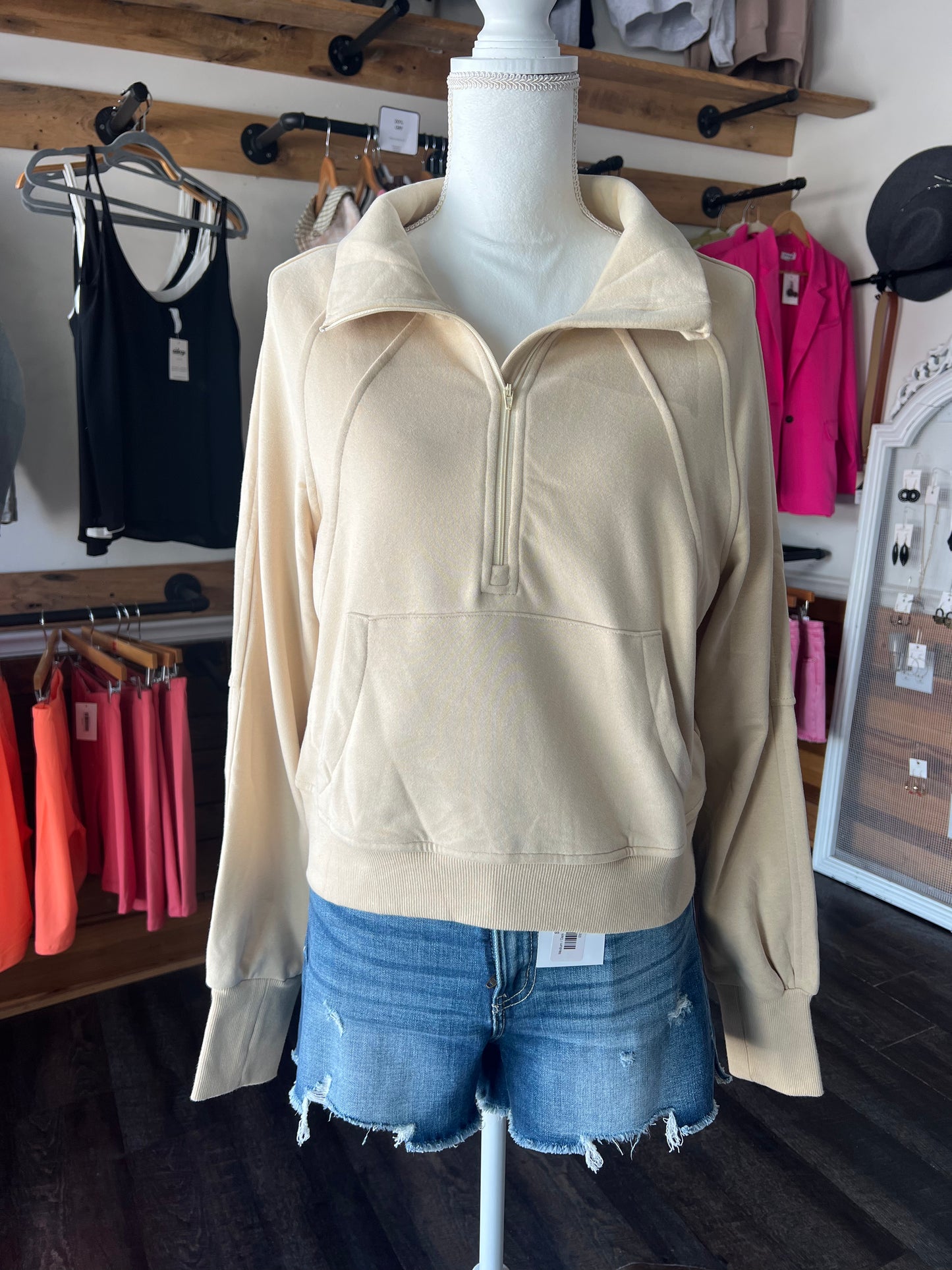 1/4 Zip Thumbhole Hoodie
