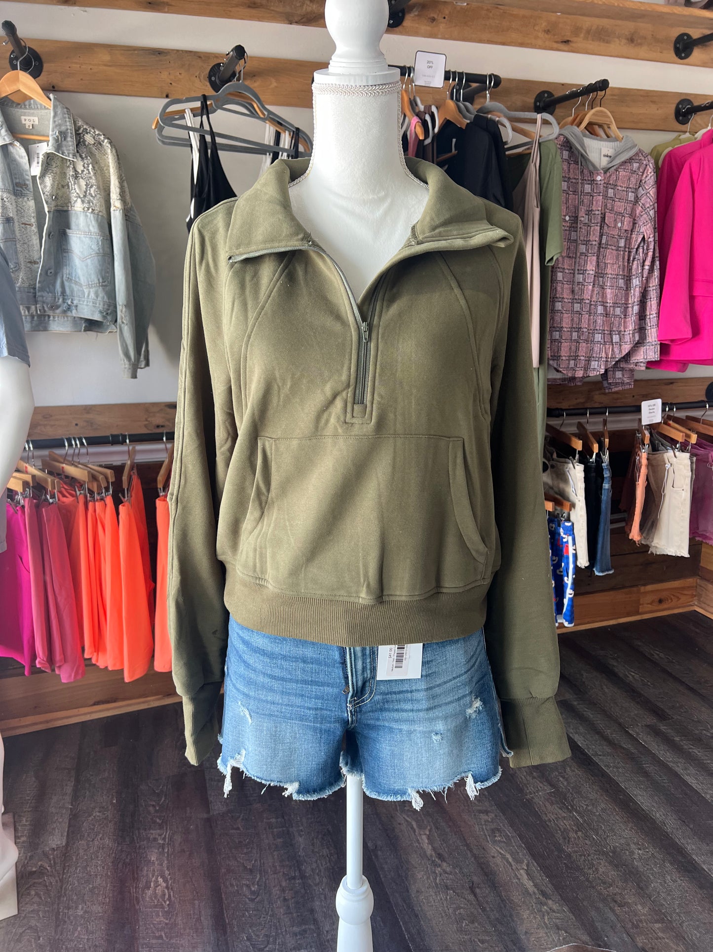 1/4 Zip Thumbhole Hoodie